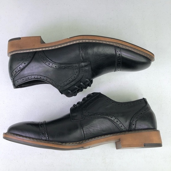 Vance Co Warren Black Oxford Dress Shoes - Picture 3 of 9